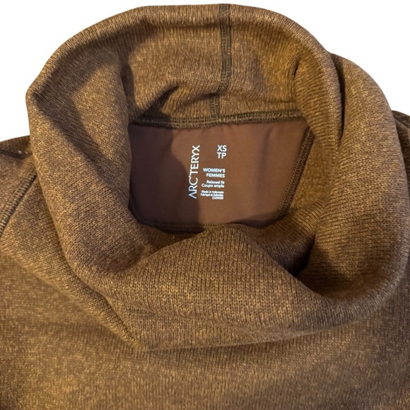 Arc'teryx Desira Sweater Knit Pullover Mock Turtleneck Brown Extra Small - Picture 6 of 6